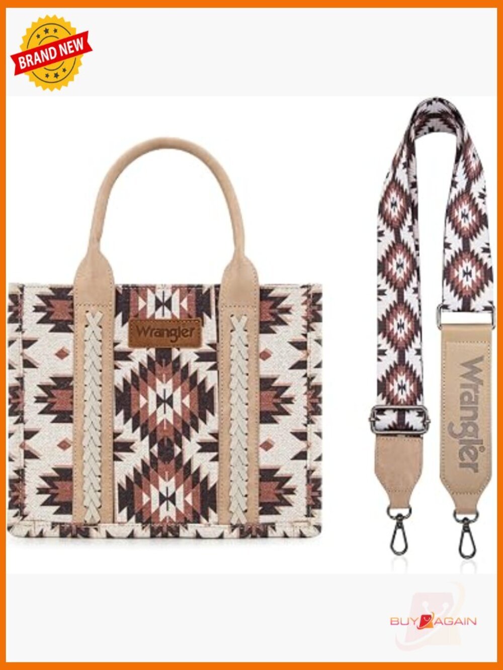 Western Boho Aztec Medium Satchel Purse Tote Bag